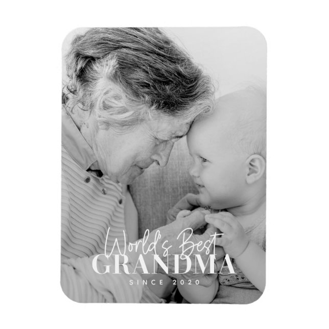 Världens bästa mormor sedan 20XX-foto med enkel Ch Magnet (Vertikal)