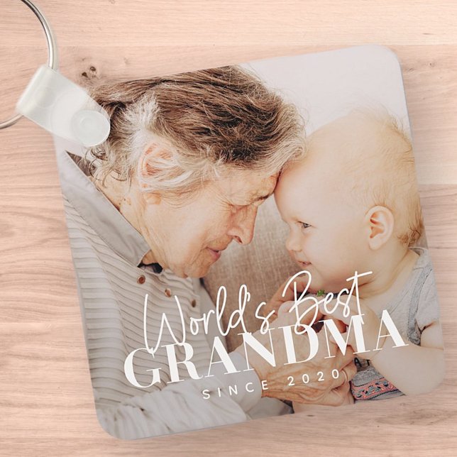 Världens bästa mormor sedan 20XX-foto med enkel Ch Nyckelring (Skapare uppladdad)
