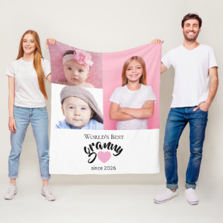 Världens Bästa Mormor Sedan År 3 Foto Sött Fleecefilt