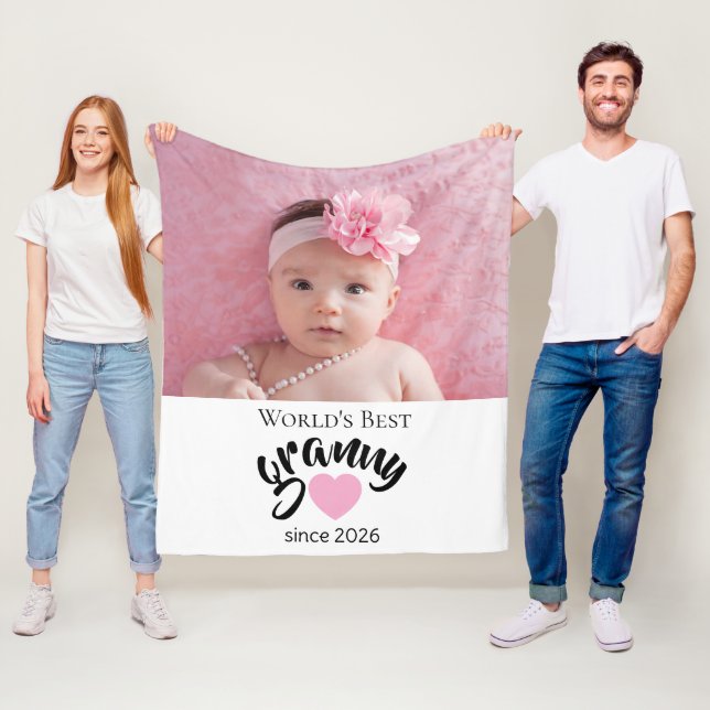 Världens Bästa Mormor Sedan År Foto Sött  Fleecefilt (På plats)