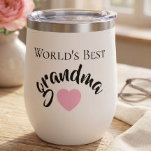 Världens Bästa Mormor Söt Hjärtform Vit Elegant