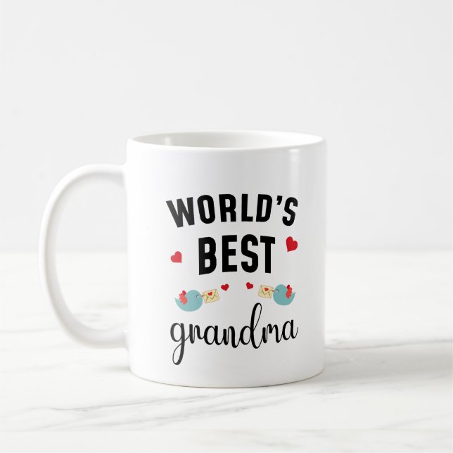 Världens Bästa Mormor Söt Present till Mormor Kaffemugg (Vänster)