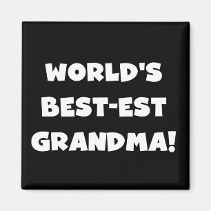 Världens Bästa Mormor Vit Text Gåvor Magnet