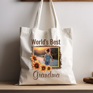 Världens bästa mormors fototote-bag tygkasse