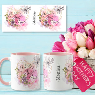 Världens bästa MORSA-hjärtblommans eget namn Mugg