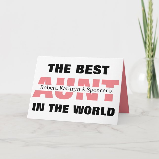 Världens bästa Moster i Personligen Kort (Framsida)