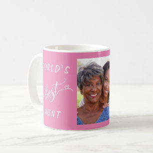 Världens bästa Moster-Personlig-foto-Rosa Kaffemugg