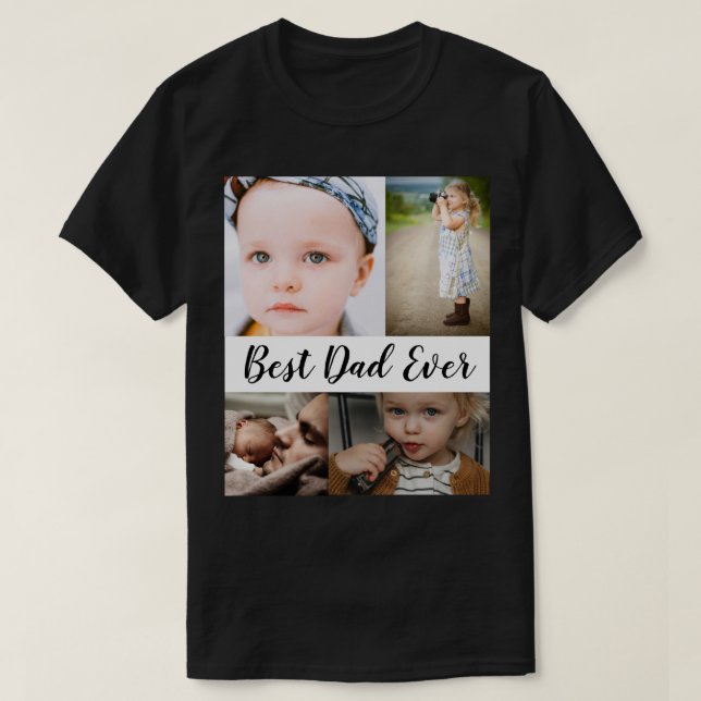 Världens bästa multifoto-Fars dag i Pappa T Shirt (Design framsida)