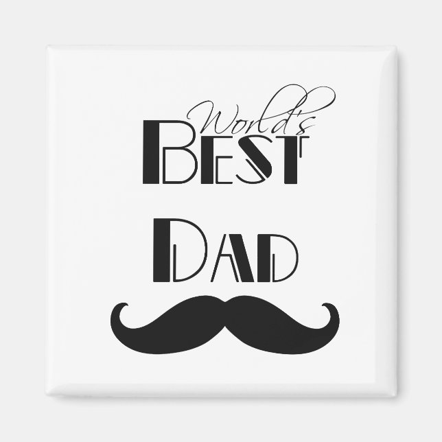 Världens bästa Mustache i Pappa Magnet (Framsidan)