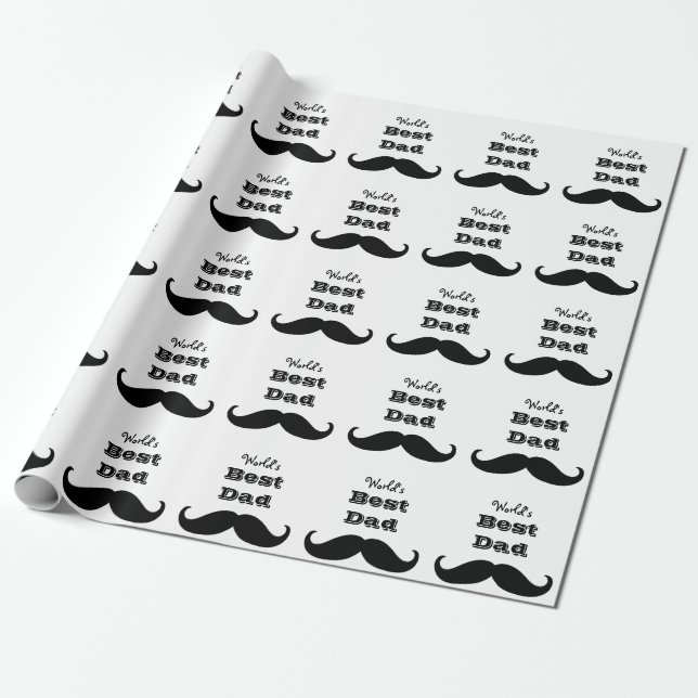 Världens bästa Mustache i Pappa Presentpapper (Utrullad)