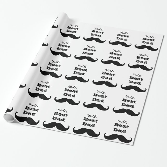 Världens bästa Mustache i Pappa Presentpapper (Utrullad)