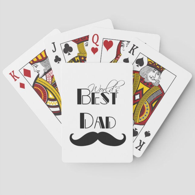 Världens bästa Mustache i Pappa Spelkort (Baksidan)