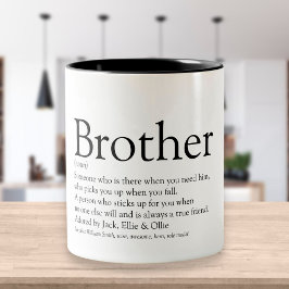 Världens bästa någonsin broderdefinition av Roligt Två-Tonad Mugg