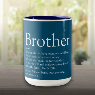 Världens Bästa Någonsin Bror Definition Kul Blå Två-Tonad Mugg