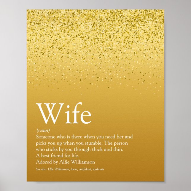 Världens bästa någonsin-definition av Guld Glitter Poster (Framsidan)