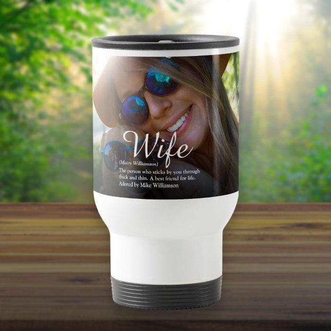 Världens bästa någonsin-definitionsskript - foto resemugg (World's Best Ever Wife Definition Script Photo Travel Mug)