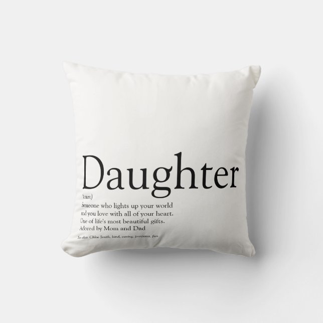 Världens Bästa Någonsin Dotter Definition Enkelt R Kudde (Framsida)