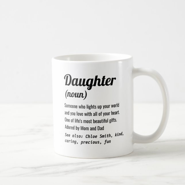 Världens bästa någonsin-dotter-definitionsattityd kaffemugg (Höger)