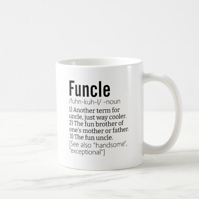 Världens bästa någonsin-funktion, morbror Modern D Kaffemugg (Höger)