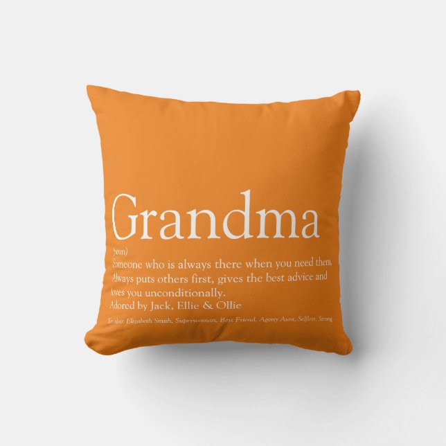 Världens bästa någonsin Grandma Granny Definition  Kudde (Framsida)