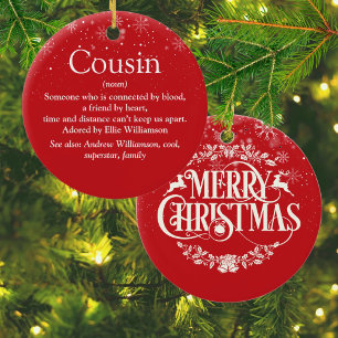 Världens bästa någonsin kusin Definition Snöflingo Julgransprydnad Keramik