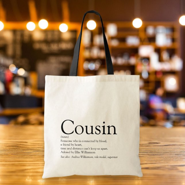 Världens bästa någonsin-kusin-definition tygkasse (World's Best Ever Cousin Definition Tote Bag)