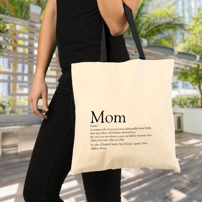 Världens Bästa Någonsin Mamma Mor Mamma Definition Tygkasse (World's Best Ever Mom Mum Mother Definition Tote Bag)
