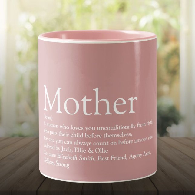 Världens bästa någonsin Mamma, Morsa, Mor-definiti Två-Tonad Mugg (World's Best Ever Mom, Mum, Mother Definition Two-Tone Coffee Mug)