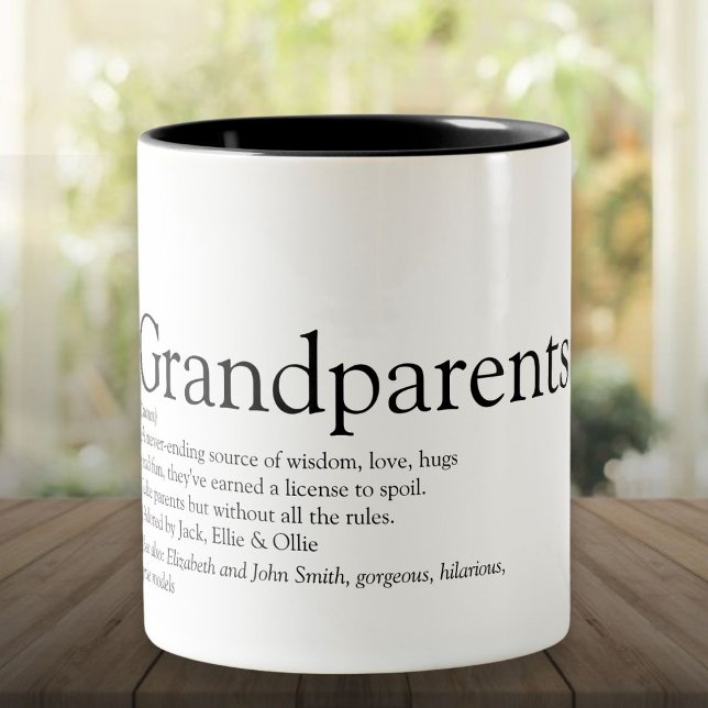 Världens bästa någonsin mor- och farföräldrar Defi Två-Tonad Mugg (Worlds Best Ever Grandparents Definition Two-Tone Coffee Mug)