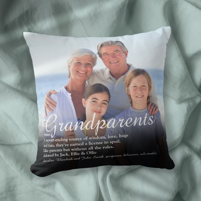 Världens bästa någonsin-morföräldrardefinition kudde (World's Best Ever Grandparents Definition Throw Pillow)