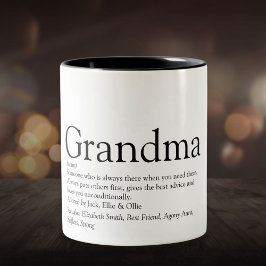 Världens Bästa Någonsin Mormor Farmor Definition Två-Tonad Mugg