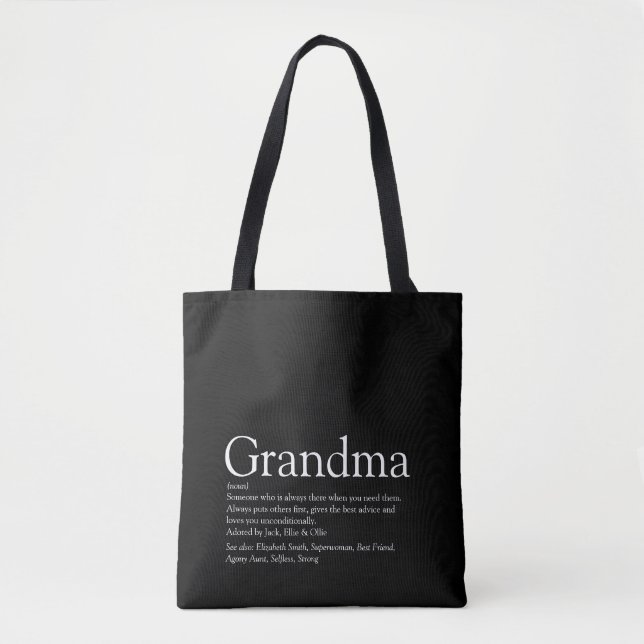 Världens bästa någonsin Mormor, Farmor Definition Tygkasse (Framsida)