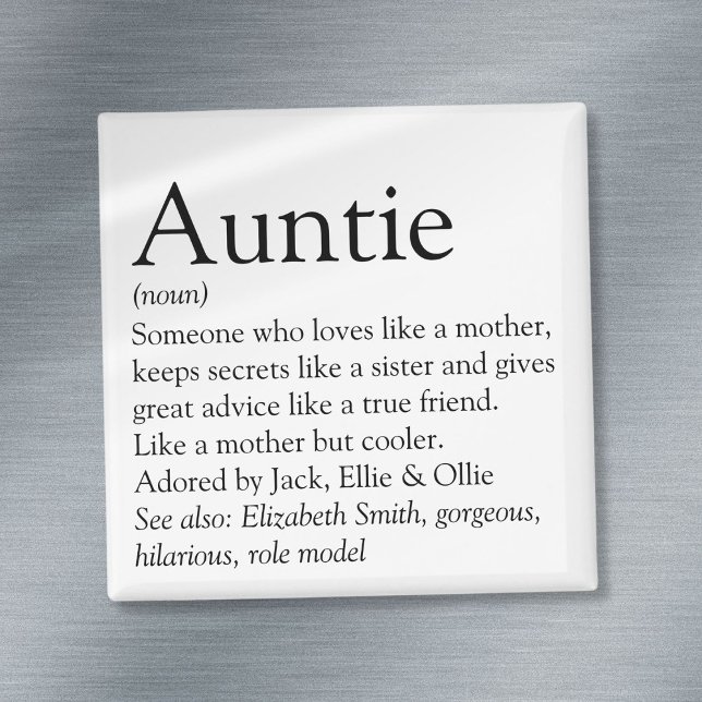 Världens bästa någonsin Moster, Auntie Definition Magnet (Fun Best Ever Aunt Auntie Definition Quote Magnet)