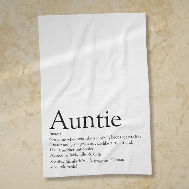 Världens bästa någonsin Moster, Roligten för enhet Kökshandduk (World's Best Ever Aunt, Auntie Definition Fun Kitchen Towel)
