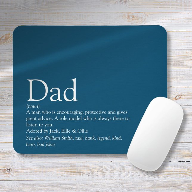 Världens Bästa Någonsin Pappa Far Definition Blå Musmatta (World's Best Ever Dad Daddy Father Definition Blue Mouse Pad)
