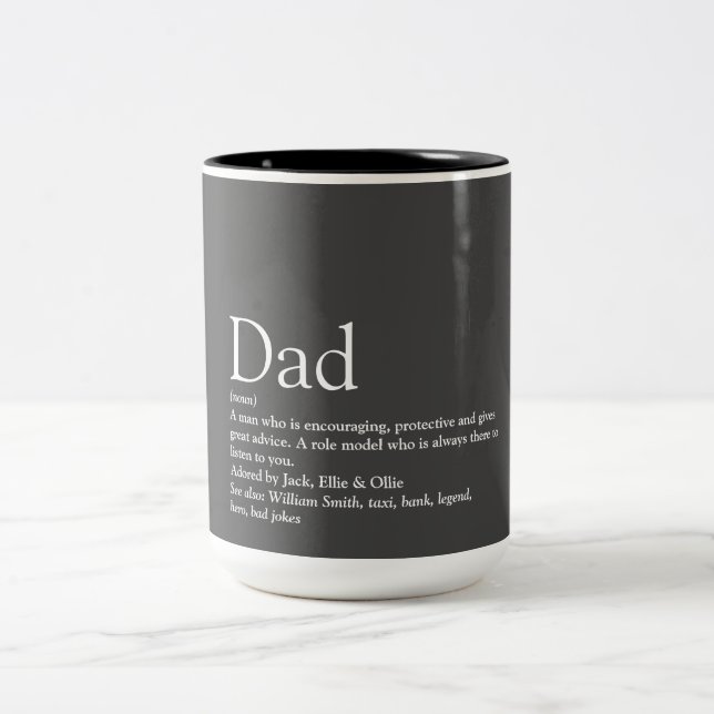 Världens bästa någonsin Pappa Pappa Far Definition Två-Tonad Mugg (Center)