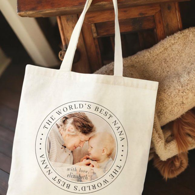 Världens bästa Nana-klassiska, enkla foto Tygkasse (Skapare uppladdad)
