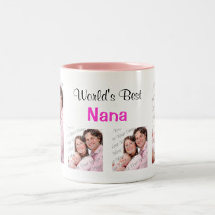 Världens bästa Nana Photo Mugg-Rosa Två-Tonad Mugg