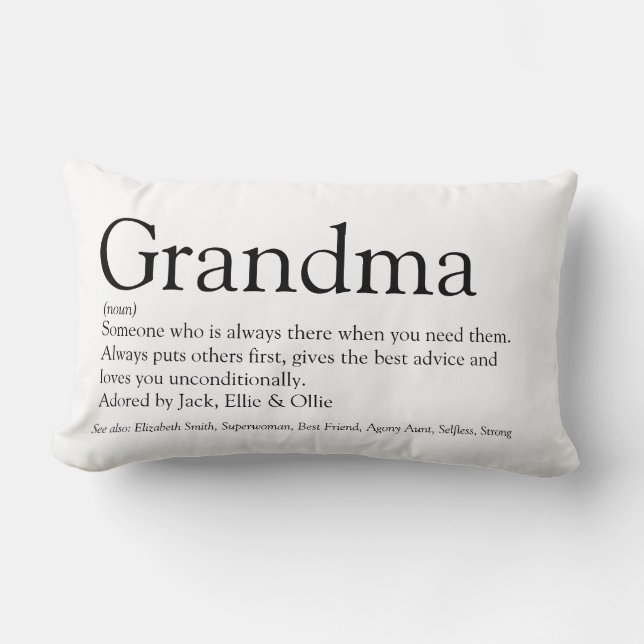 Världens bästa nånsin mormor, farmor Definition Lumbarkudde (Framsida)