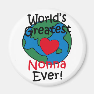 Världens Bästa Nonna-Hjärta Magnet