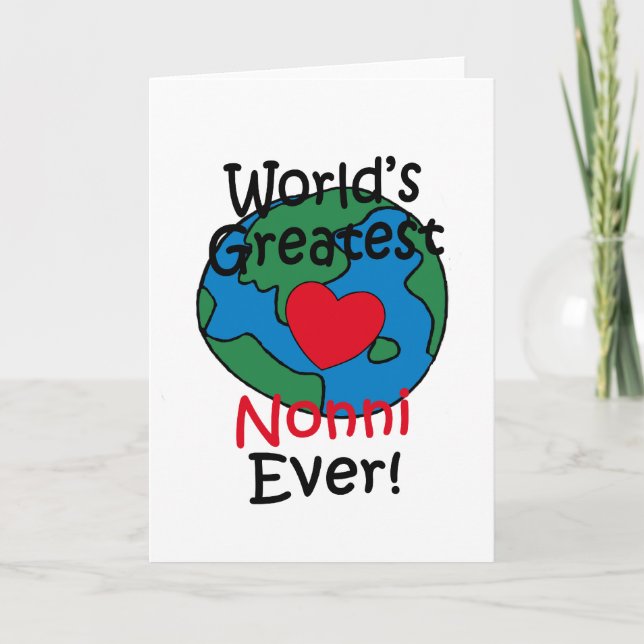 Världens Bästa Nonni-Hjärta Kort (Framsida)