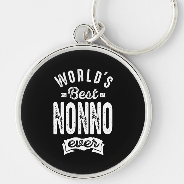 Världens bästa nonno rund silverfärgad nyckelring (Framsidan)
