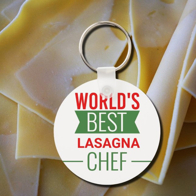 Världens bästa nyckelkedja för Lasagna Chef Button Nyckelring (Skapare uppladdad)