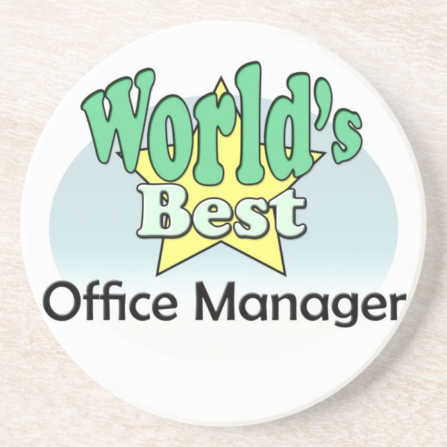 Världens bästa Office Manager Underlägg Sandsten (Framsidan)