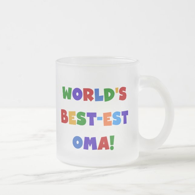 Världens bästa Oma-Ljusa färger gåvor Frostad Glasmugg (Höger)