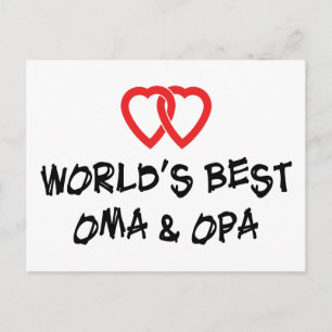 Världens Bästa Oma & Opa Present Vykort