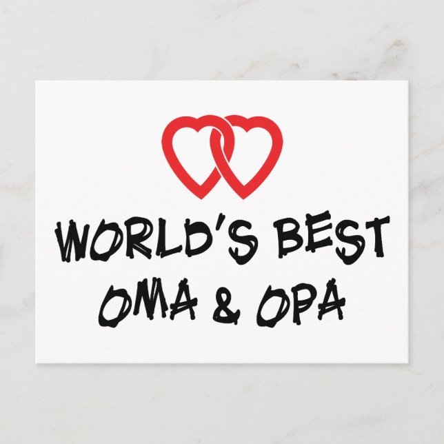 Världens Bästa Oma & Opa Present Vykort (Framsida)