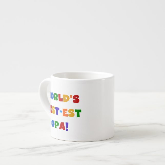 Världens bästa Opa-Ljusa färger gåvor Espressomugg (Framsida vänster)