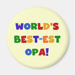 Världens bästa Opa-Ljusa färger gåvor Magnet