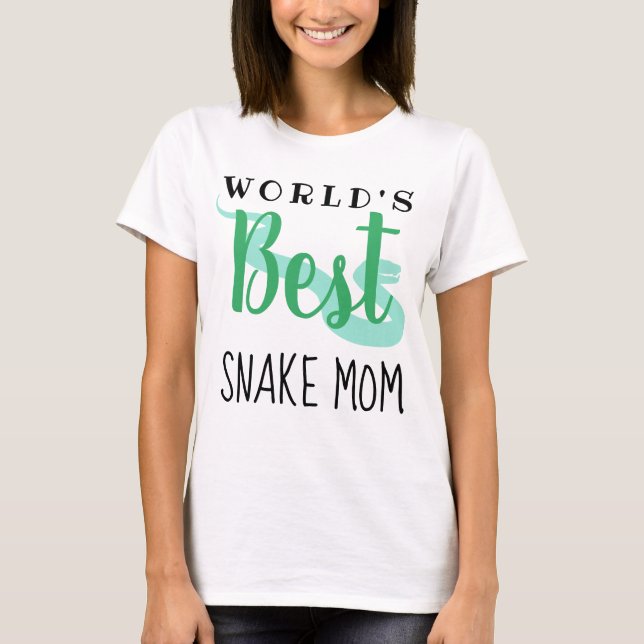 Världens bästa orm Mamma (anpassningsbar text) T Shirt (Framsida)